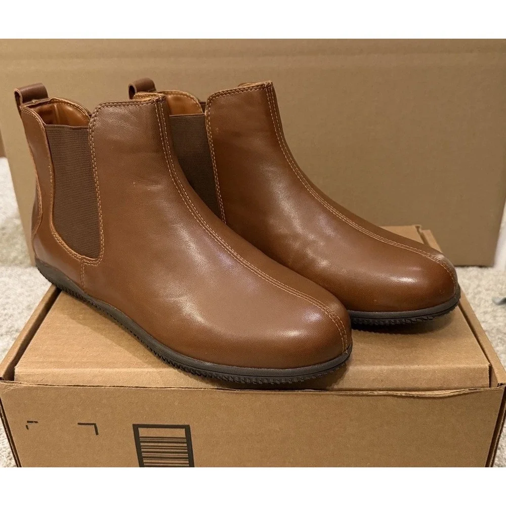Soft Walk Highland Leather Brown Ankle Chelsea Boot Size 12M S2053-271